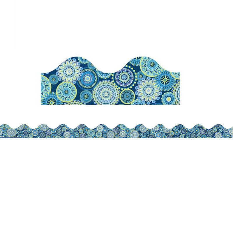 Blue Harmony Trim Mandala Scalloped (Pack of 12) - Border/Trimmer - Eureka