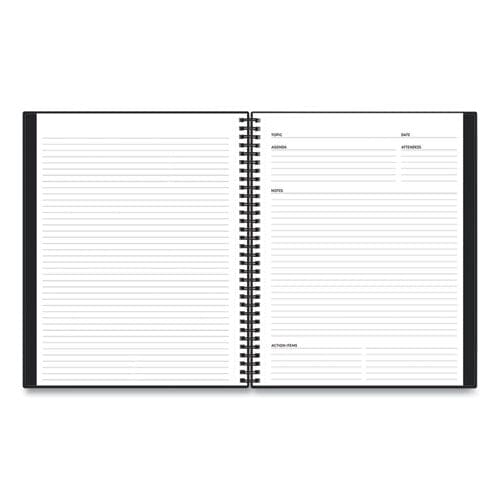 Blue Sky Aligned Business Notebook 1 Subject Meeting Notes Format Narrow Rule Black Cover 11 X 8.5 78 Sheets - Office - Blue Sky®