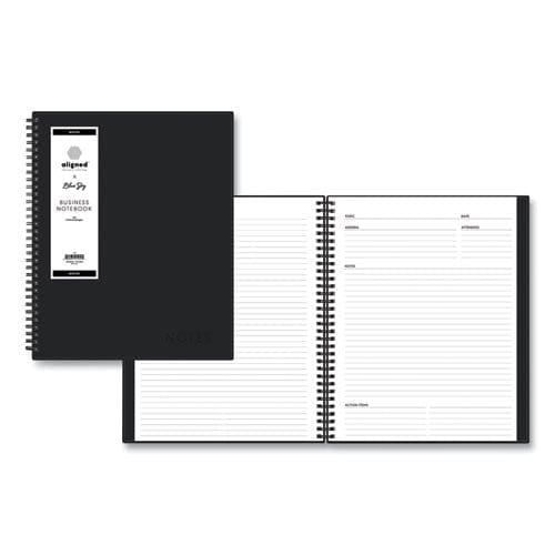 Blue Sky Aligned Business Notebook 1 Subject Meeting Notes Format Narrow Rule Black Cover 11 X 8.5 78 Sheets - Office - Blue Sky®