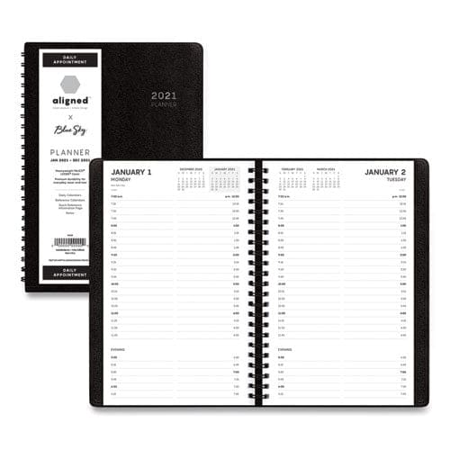 Blue Sky Aligned Daily Appointment Planner 8 X 5 Black Cover 12-month (jan To Dec): 2023 - School Supplies - Blue Sky®