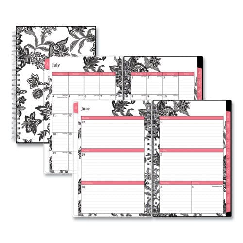 Blue Sky Analeis Create-your-own Cover Weekly/monthly Planner Floral 8 X 5 White/black/coral 12-month (july To June): 2022 To 2023 - School