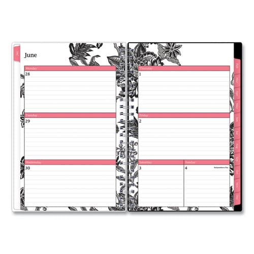 Blue Sky Analeis Create-your-own Cover Weekly/monthly Planner Floral 8 X 5 White/black/coral 12-month (july To June): 2022 To 2023 - School