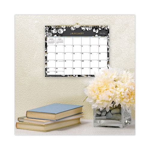 Blue Sky Baccara Dark Wall Calendar Baccara Dark Floral Artwork 11 X 8.75 White/black Sheets 12-month (jan To Dec): 2023 - School Supplies -