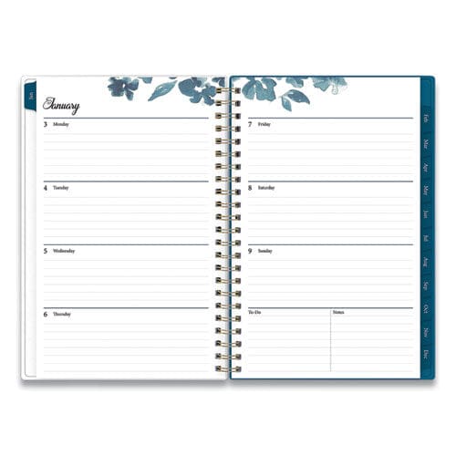 Blue Sky Bakah Blue Weekly/monthly Planner Bakah Blue Floral Artwork 8 X 5 Blue/white Cover 12-month (jan To Dec): 2023 - School Supplies -