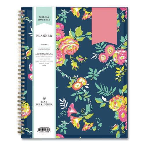 Blue Sky Day Designer Peyton Create-your-own Cover Weekly/monthly Planner Floral 11 X 8.5 Navy 12-month (july-june): 2022-2023 - School