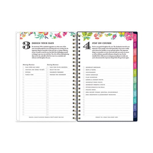 Blue Sky Day Designer Peyton Create-your-own Cover Weekly/monthly Planner Floral 8 X 5 Navy 12-month (july-june): 2022 To 2023 - School