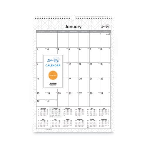 Blue Sky Enterprise Wall Calendar Enterprise Geometric Artwork 12 X 17 White/gray Sheets 12-month (jan To Dec): 2023 - School Supplies -