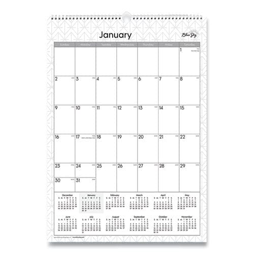 Blue Sky Enterprise Wall Calendar Enterprise Geometric Artwork 12 X 17 White/gray Sheets 12-month (jan To Dec): 2023 - School Supplies -