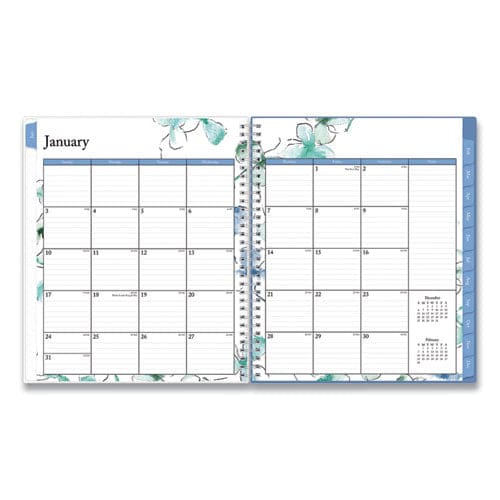 Blue Sky Lindley Monthly Planner Lindley Floral Artwork 10 X 8 White/blue/green Cover 12-month (jan To Dec): 2023 - School Supplies - Blue