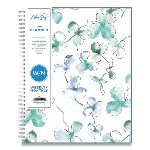 Blue Sky Lindley Weekly/monthly Planner Lindley Floral Artwork 11 X 8.5 White/blue/green Cover 12-month (jan To Dec): 2023 - School Supplies