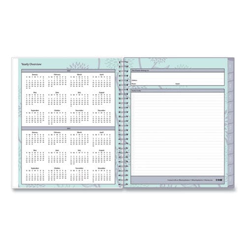 Blue Sky Rue Du Flore Monthly Planner Rue Du Flore Artwork 10 X 8 Jade/lavender Cover 12-month (jan To Dec): 2023 - School Supplies - Blue