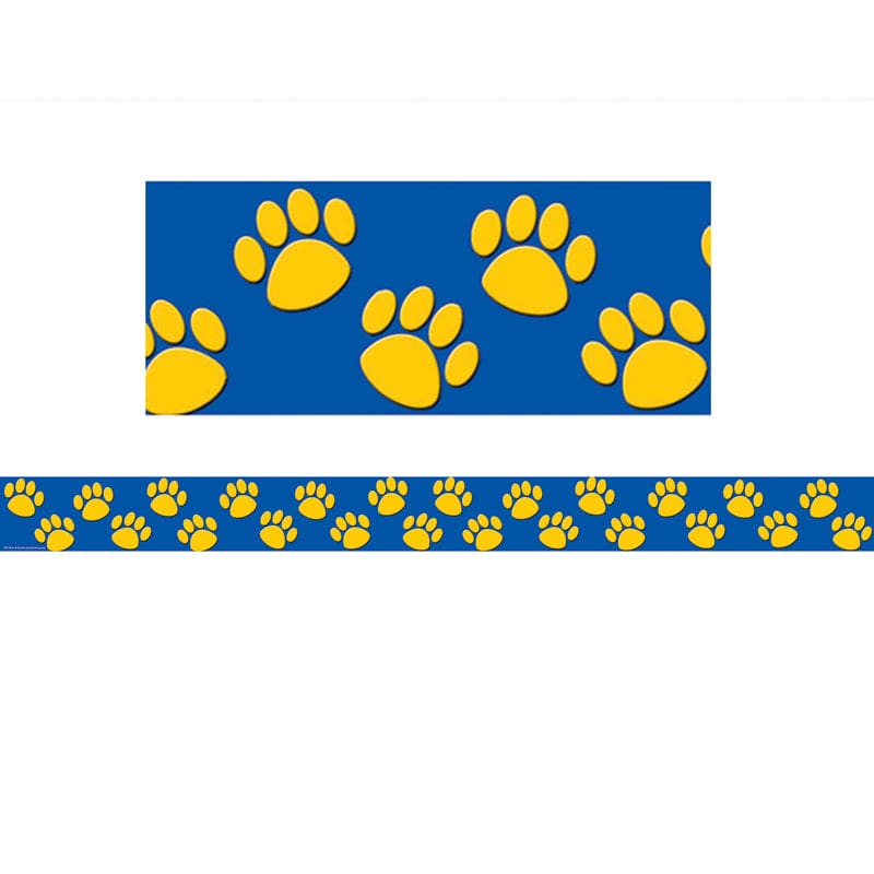 Blue With Gold Paw Prints Border Trim (Pack of 10) - Border/Trimmer - Teacher Created Resources