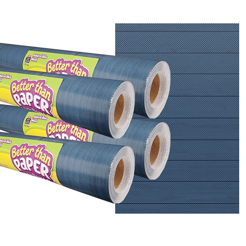 Blue Wood Bettr Papr Bulltn Rl 4/Pk Admiral - Bulletin Board & Kraft Rolls - Teacher Created Resources