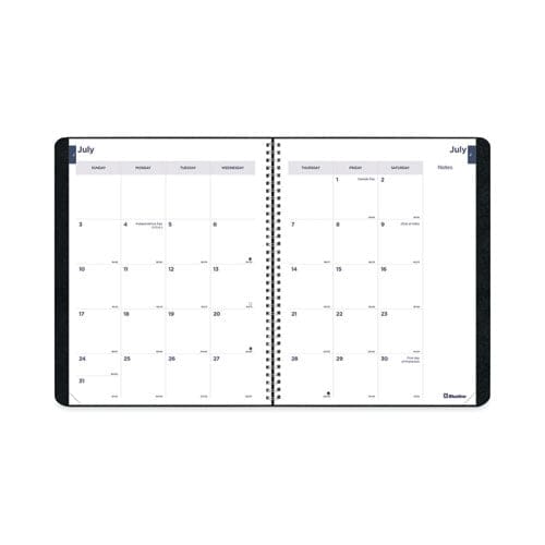 Blueline Academic Monthly Planner 11 X 8.5 Black Cover 14-month (july To Aug): 2022 To 2023 - School Supplies - Blueline®