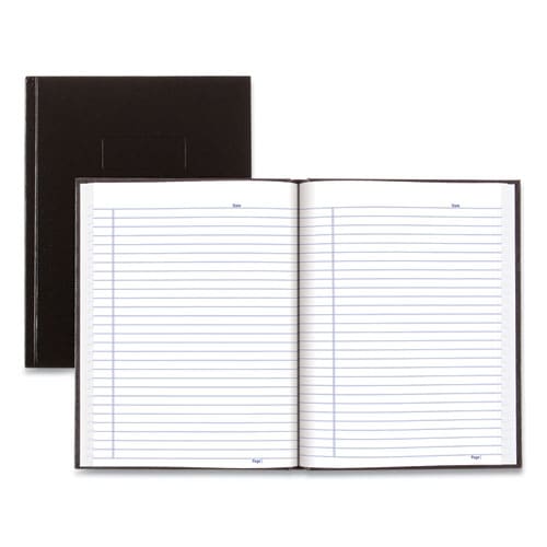 Blueline Business Notebook With Self-adhesive Labels 1 Subject Medium/college Rule Black Cover 9.25 X 7.25 192 Sheets - Office - Blueline®