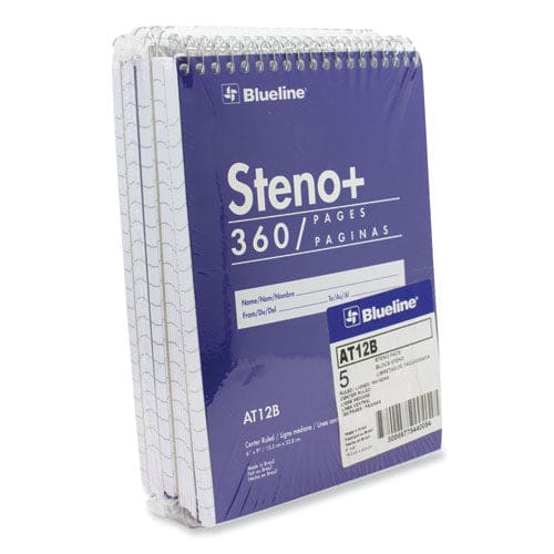 Blueline High-capacity Steno Pad Medium/college Rule Blue Cover 180 White 6 X 9 Sheets - Office - Blueline®