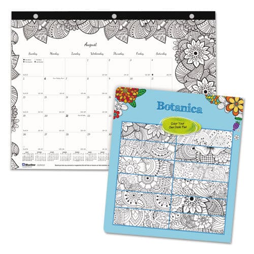 Blueline Monthly Desk Pad Calendar Doodleplan Coloring Pages 22 X 17 Black Binding Clear Corners 12-month (jan To Dec): 2023 - School