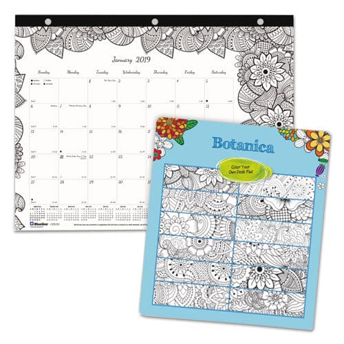 Blueline Monthly Desk Pad Calendar Doodleplan Coloring Pages 22 X 17 Black Binding Clear Corners 12-month (jan To Dec): 2023 - School
