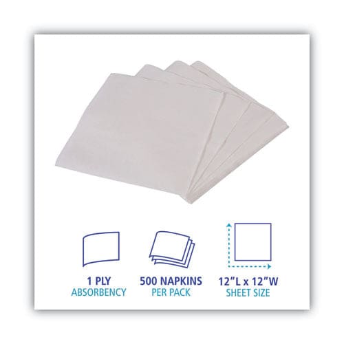 Boardwalk 1/4-fold Lunch Napkins 1-ply 12 X 12 White 6000/carton - Food Service - Boardwalk®