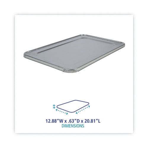 Boardwalk Aluminum Steam Table Pan Lids Fits Full-size Pan Deep,12.88 X 20.81 X 0.63 50/carton - Food Service - Boardwalk®