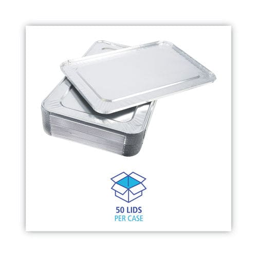 Boardwalk Aluminum Steam Table Pan Lids Fits Full-size Pan Deep,12.88 X 20.81 X 0.63 50/carton - Food Service - Boardwalk®