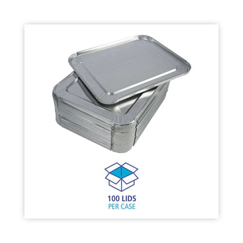 Boardwalk Aluminum Steam Table Pan Lids Fits Half-size Pan Deep 10.5 X 12.81 X 0.63 100/carton - Food Service - Boardwalk®