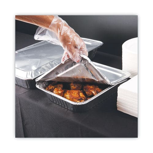 Boardwalk Aluminum Steam Table Pan Lids Fits Half-size Pan Deep 10.5 X 12.81 X 0.63 100/carton - Food Service - Boardwalk®