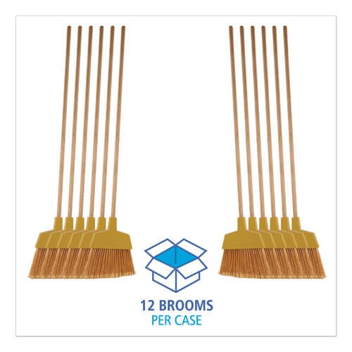 Boardwalk Angler Broom 53 Handle Yellow 12/carton - Janitorial & Sanitation - Boardwalk®