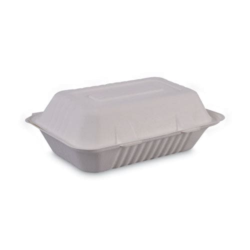 Boardwalk Bagasse Food Containers Hinged-lid 1-compartment 9 X 6 X 3.19 White Sugarcane 125/sleeve 2 Sleeves/carton - Food Service -