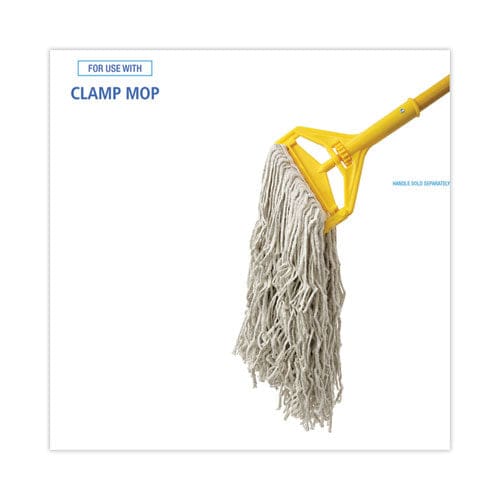 Boardwalk Banded Cotton Mop Heads 24oz White 12/carton - Janitorial & Sanitation - Boardwalk®