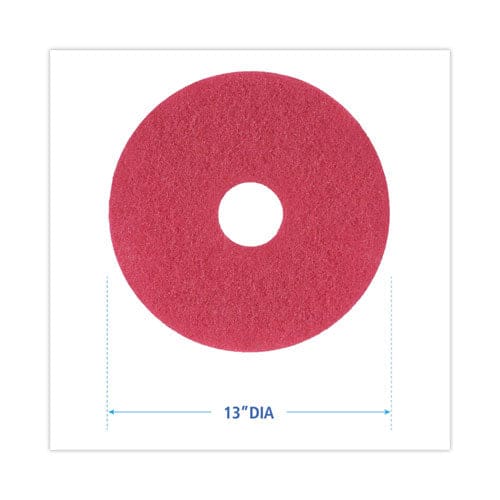 Boardwalk Buffing Floor Pads 13 Diameter Red 5/carton - Janitorial & Sanitation - Boardwalk®