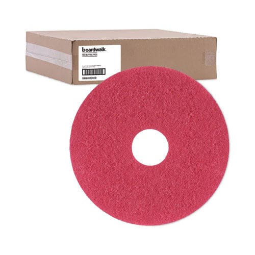 Boardwalk Buffing Floor Pads 13 Diameter Red 5/carton - Janitorial & Sanitation - Boardwalk®