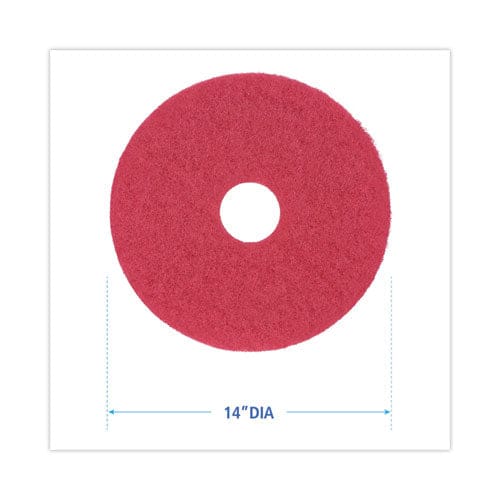 Boardwalk Buffing Floor Pads 14 Diameter Red 5/carton - Janitorial & Sanitation - Boardwalk®