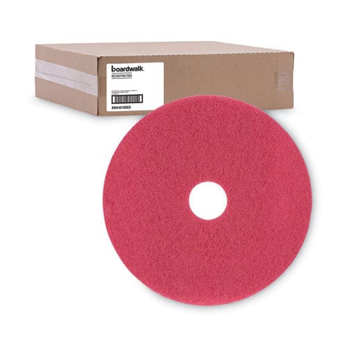 Boardwalk Buffing Floor Pads 18 Diameter Red 5/carton - Janitorial & Sanitation - Boardwalk®