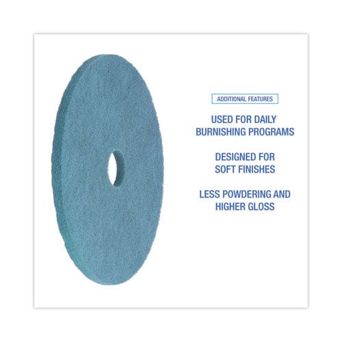 Boardwalk Burnishing Floor Pads 20 Diameter Aqua 5/carton - Janitorial & Sanitation - Boardwalk®