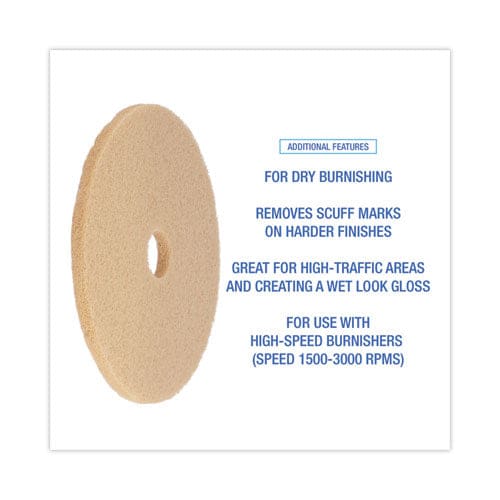 Boardwalk Burnishing Floor Pads 20 Diameter Tan 5/carton - Janitorial & Sanitation - Boardwalk®