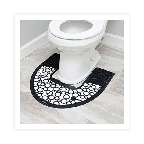 Boardwalk Commode Mat 2.0 Rubber 22.88 X 22 Black/white 6/carton - Janitorial & Sanitation - Boardwalk®