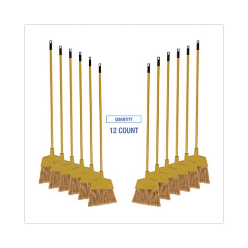 Boardwalk Corn Fiber Angled-head Lobby Brooms 55 Handle Yellow 12/carton - Janitorial & Sanitation - Boardwalk®