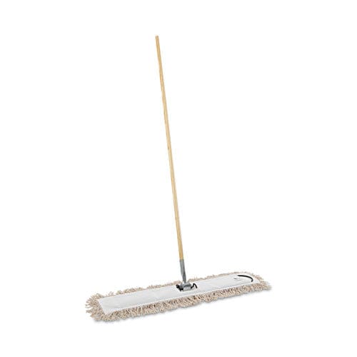 Boardwalk Cotton Dry Mopping Kit 36 X 5 Natural Cotton Head 60 Natural Wood Handle - Janitorial & Sanitation - Boardwalk®