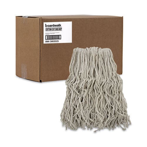 Boardwalk Cotton Mop Head Cut-end #32 White 12/carton - Janitorial & Sanitation - Boardwalk®