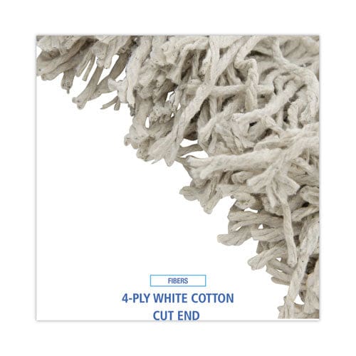 Boardwalk Cotton Mop Head Cut-end #32 White 12/carton - Janitorial & Sanitation - Boardwalk®