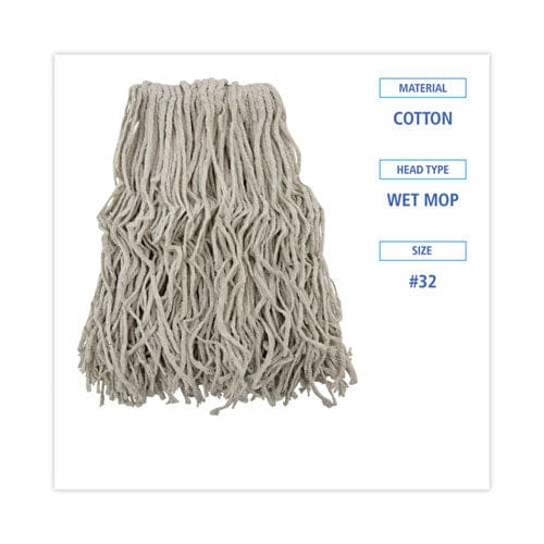 Boardwalk Cotton Mop Head Cut-end #32 White 12/carton - Janitorial & Sanitation - Boardwalk®