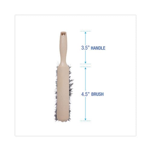 Boardwalk Counter Brush Gray Flagged Polypropylene Bristles 4.5 Brush 3.5 Tan Plastic Handle - Janitorial & Sanitation - Boardwalk®