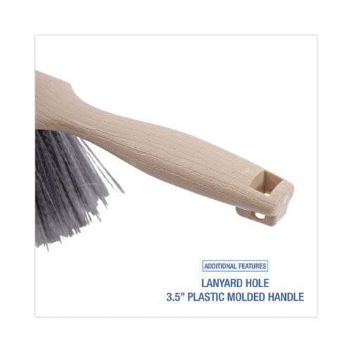 Boardwalk Counter Brush Gray Flagged Polypropylene Bristles 4.5 Brush 3.5 Tan Plastic Handle - Janitorial & Sanitation - Boardwalk®