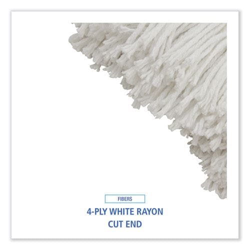 Boardwalk Cut-end Lie-flat Wet Mop Head Rayon 24oz White - Janitorial & Sanitation - Boardwalk®