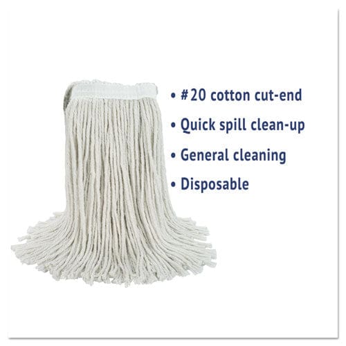 Boardwalk Cut-end Wet Mop Head Cotton No. 20 White - Janitorial & Sanitation - Boardwalk®