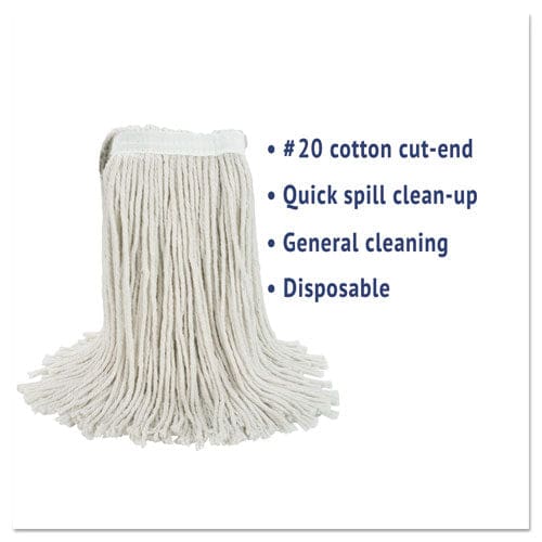 Boardwalk Cut-end Wet Mop Head Cotton White #20 12/carton - Janitorial & Sanitation - Boardwalk®