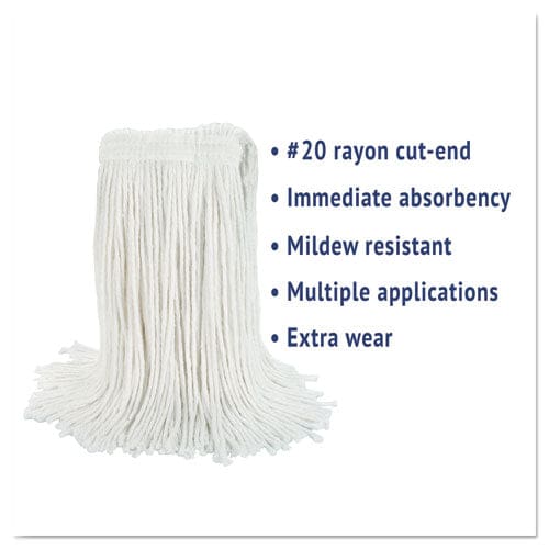 Boardwalk Cut-end Wet Mop Head Rayon No. 20 White - Janitorial & Sanitation - Boardwalk®