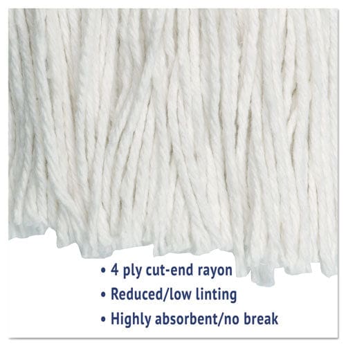 Boardwalk Cut-end Wet Mop Head Rayon No. 24 White 12/carton - Janitorial & Sanitation - Boardwalk®