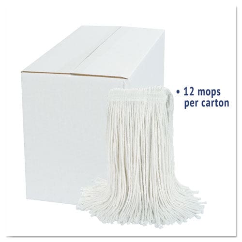 Boardwalk Cut-end Wet Mop Head Rayon No. 24 White 12/carton - Janitorial & Sanitation - Boardwalk®